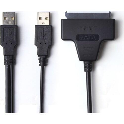 USB 2.0 to SATA 22Pin Adapter Cable Converter 5.5mm for 2.5 / 3.5 inch HDD External Power Hard Disk Drive