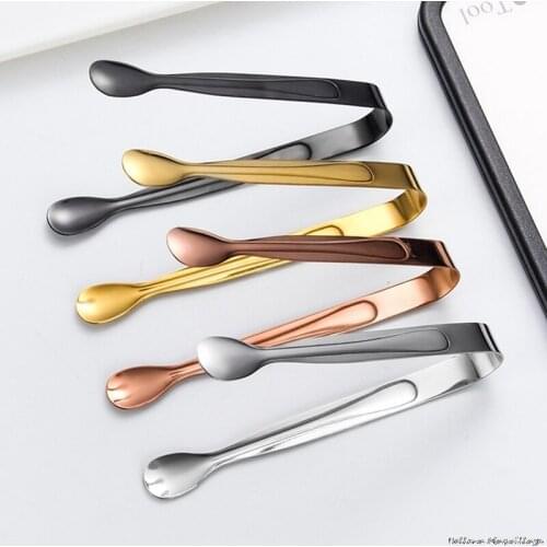 Multicolored Mini Sugar Tongs Small Ice Tongs, Mini Serving Tongs Ice Clip Small Kitchen Tongs for Tea Party Coffee Bar Utensils