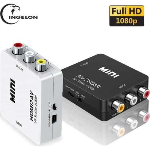 RCA To HDMI-compatible to rca 1080P VGA Composite CVBS AV To Video Audio Converter Adapter Compatible PAL NTSC SECAM M PAL NTSC