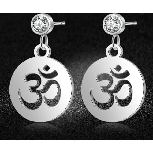 AAAAA Quality 100% Stainless Steel OM Charm Drop Earring for Women Gift Super Fashion Earrings Wholesale