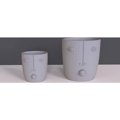 Cement flowerpot Silicone Mold Character Head Design Concrete Pot Molds Face Flowerpot Molds Gardening Tools