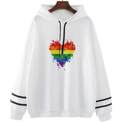 Rainbow Heart Gay Pride Rainbow Flag Lgbt Sweatshirt Long Sleeve Sweatshirt Autumn Casual Top Unisex Clothes