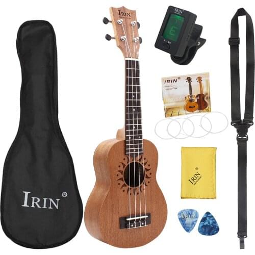M MBAT 21 Inch Ukulele 4 Strings Hawaiian Guitar Musical Instrument Sapele Ukulele Soprano Mini Guitar with Gig Bag Gifts Tuner
