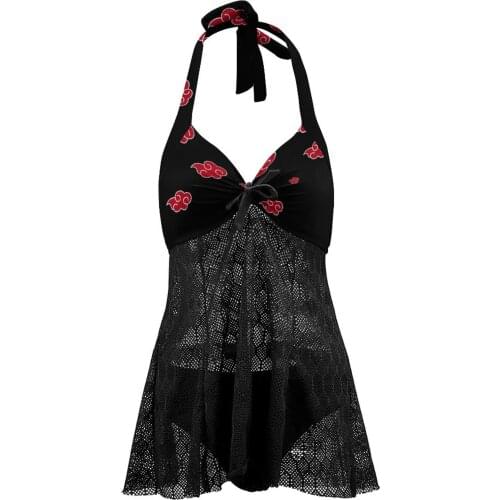 Women 2021 Exotic Bikinis Akatsuki Uzumaki Uchiha Womens Swimming Suit Skirt Dress Sets Anime Cartoon Women Bathing Suit SwimSu