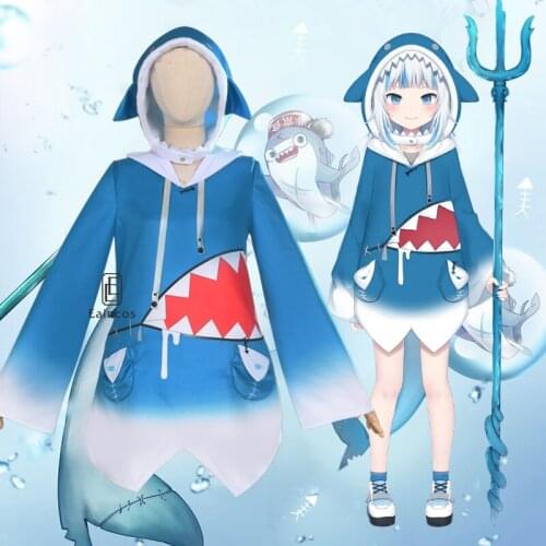 Hololive Gawr Gura Cosplay Costume Outfits Shark Hat Customize Costumes For Women Halloween Suit