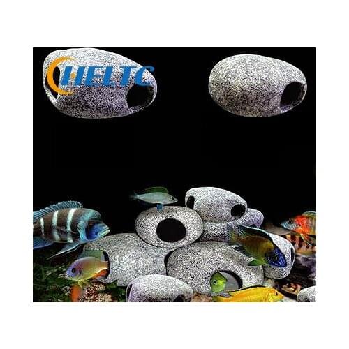 Decorative Marbles Aquarium Cichlid Stone Ceramic Rock Cave Aquarium Fish Tank Pond Shrimp Breeding Ornament Decor