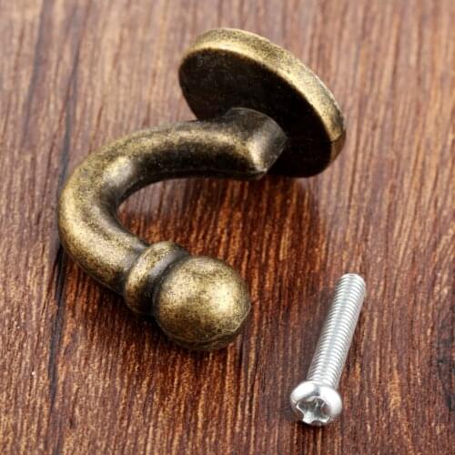 1Pc Zinc Alloy Wall Hooks Clothes Hat Bathroom Apartments Hook Hanger With Screws Furniture Hardware Antique Bronze 37*24mm