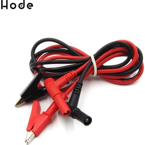 102CM 1Pair Banana Plug 4mm To Shrouded Copper Electrical Clamp Alligator Clip Test Cable Leads 1M For щупы для мультиметра