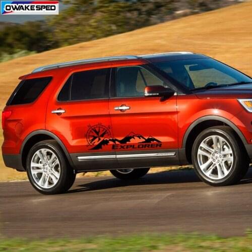Both Side Car Door Side Sticker Mountain Compass Graphics Vinyl Decal For Ford Explorer Off Road Styling Body Decor Vinyl Decals