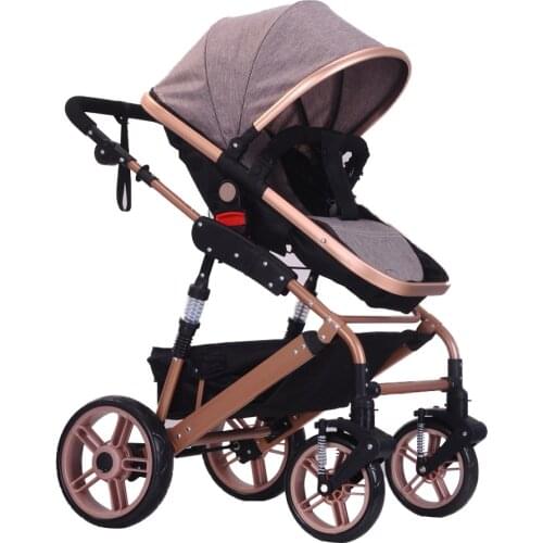 2020 Baby trolley high landscape Foldable baby stroller Large Canopy, can sleep, lean or sit,double faced children four seasons