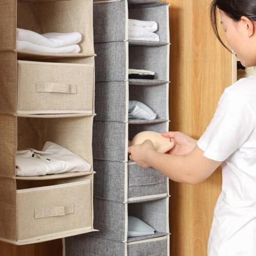 4-Layer Wardrobe Hanging Storage Bag Closet Clothes Organizer Basket Groceries Storage Drawer Box Home Supplies Closet Organizer