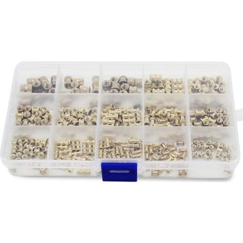 420Pcs M2 M3 M4 M5 Internal Thread Knurled Nut Brass Threaded Insert Round Die-Cast Knurled Nut Sorting Kit