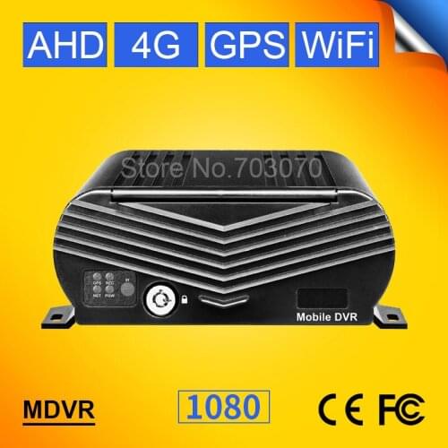 4G LTE GPS WIFI AHD Moblie Dvr 1080P 4CH Vehicle Monitoring System Video Dvr I/O Alarm PC/ Phone Online Watching 2TB HDD Mdvr