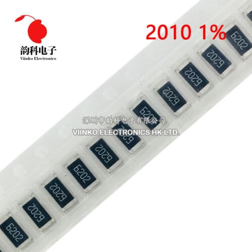 50pcs 2010 1% SMD resistor 0R ~ 10M 3/4W 0 1 10 100 150 220 330 ohm 1K 2.2K 10K 100K 220K 0R 1R 10R 100R 150R 220R 330R 470R 1M