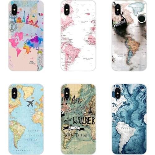 For Samsung Galaxy S2 S3 S4 S5 Mini S6 S7 Edge S8 S9 S10E Lite Plus Accessories Phone Cases Covers World Map Just Go