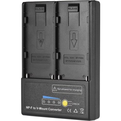 Andoer NP-F to V-mount Battery Converter Adapter Plate with Dual Slot for NP-F550 NP-F750 NP-F970 Series