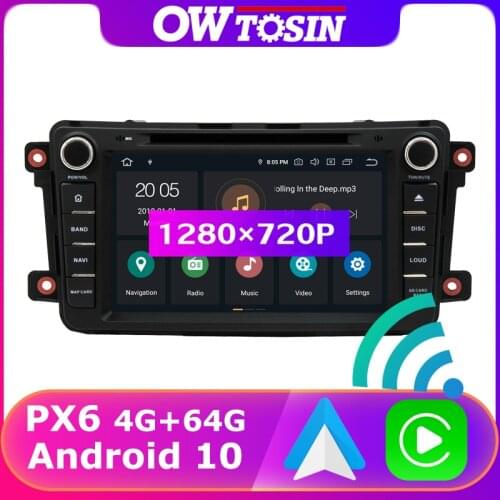 8" 1280*720P PX6 4+64G Android 10.0 Car DVD For Mazda CX-9 CX9 CX 9 2007-2015 Radio GPS DSP Android Auto Wireless Carplay HDMI