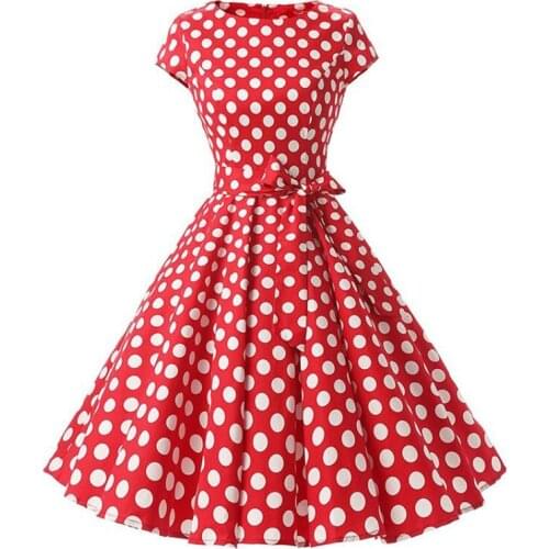 Free Shipping Ladies Fashion O-Neck Dot Dress Women Elegant Slim Dress