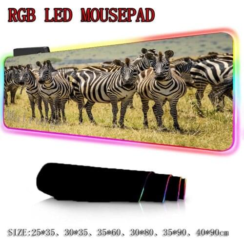 Mairuige Animal Grassland Zebra Large Computer Desk Mat Black Locking Edge Custom Gaming RGB Mouse Pad Rubber Anti-slip Xxl