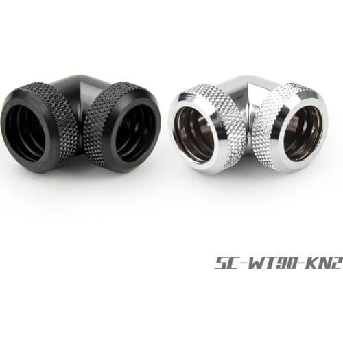 Water cooling connector 90 Degree Hard Tube Fittings, G1/4 Adapters For Double OD 14mm Hard Tubes connected