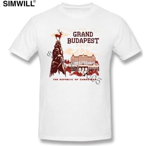 Urban New Arrival Tees Shirts Mens Soft Cotton Grand Budapest Hotel Tshirt Short Sleeves O-neck Graphic T Shirt Oversize