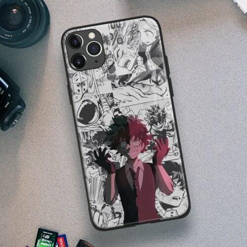 Izuku Midoriya My Hero Academia Anime Soft TPU Glass Phone Case for IPhone SE 6s 7 8 Plus X Xr Xs 11 12 Mini Pro Max Samsung
