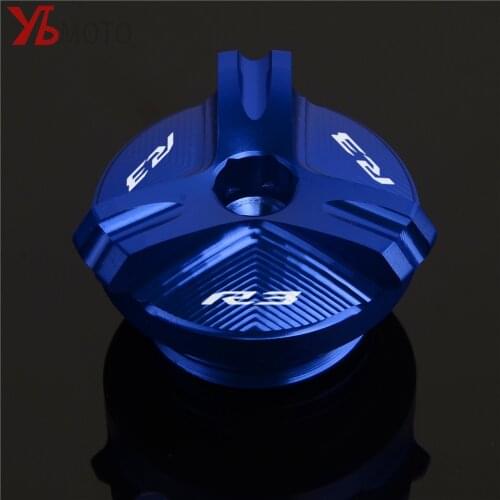 Motorcycle CNC Engine Oil Filter Cup Plug Cover Screw For YAMAHA YZF-R3 R25 YZF R3 MT03 MT-03 2015-2020 Picks Accessories