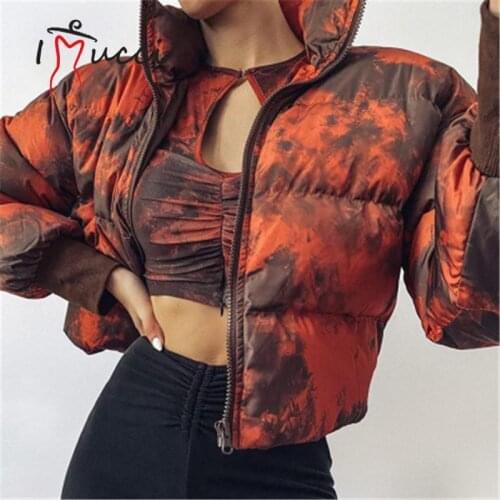 IMucci 2020 New Winter Jacket Long Sleeve Stand-callor Coat Women Fashion Jackets Winter Warm Woman Clothing Casual Parkas