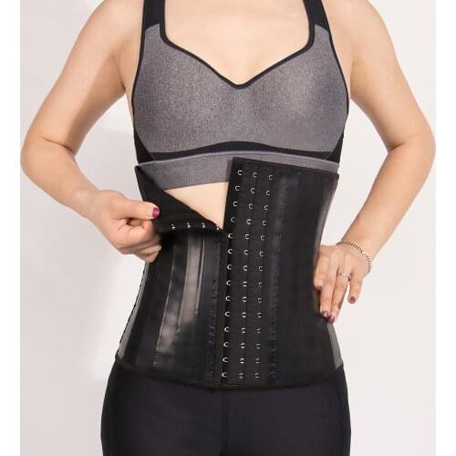 Latex Waist Trainer Corset Belly Slim Belt Body Shaper Modeling Strap 25 Steel Boned Waist Cincher Fajas Colombianas Girdle Firm