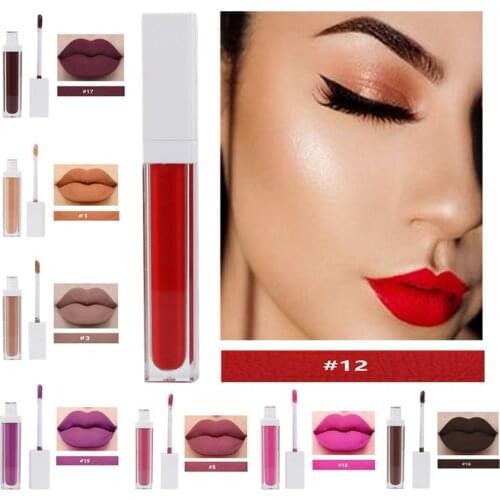 10 Piece Matte Liquid Lipstick Private Label Makeup Waterproof Non-stick Cup Nude Lipgloss Pigment Lip Gloss Wholesale No Logo