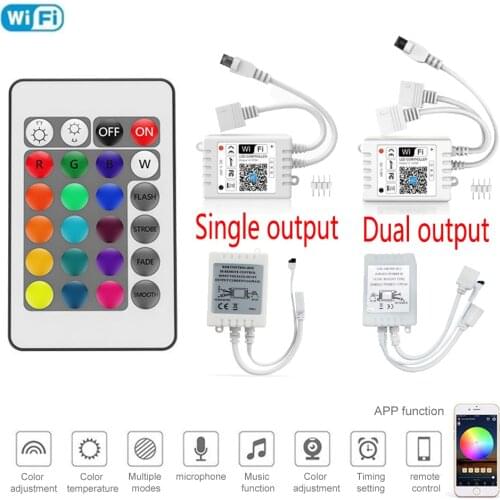 Mini 24 Key IR Remote Controller Magic Home IR LED Controller IR Remote Control DC5-24V RGB LED Tape 5050 LED Wifi Controller