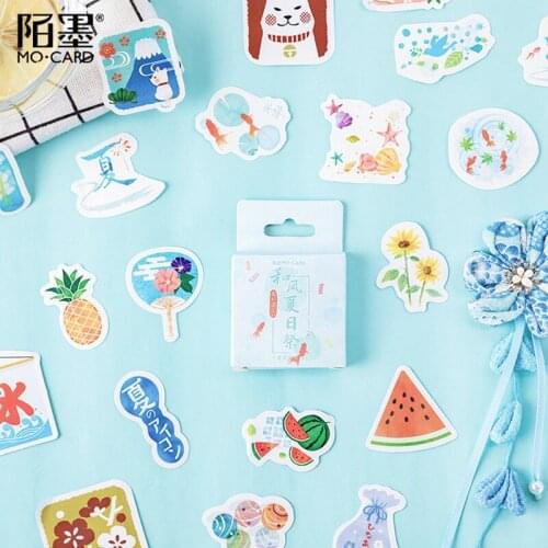 Mo. Card Japan summer mini paper diary sticker Scrapbooking Decoration label 45 psc/pack wholesale