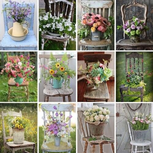 5D DIY diamond painting table and chair flower decoration rhinestone picture cross stitch kit full diamond embroidery gift