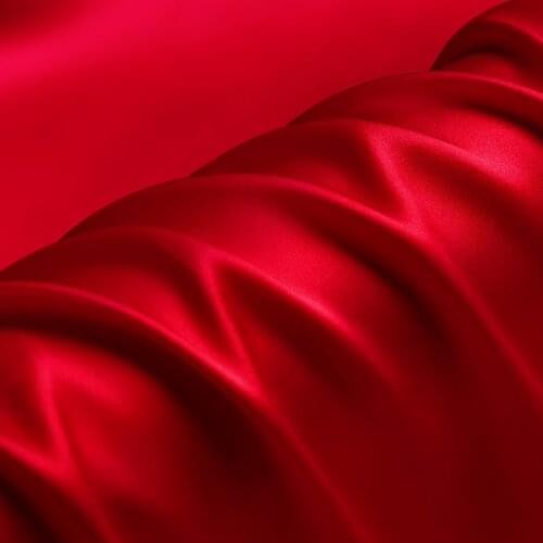 Natural Mulberry Stretch Satin (90% Silk+10% Spandex)16 19m/m Thick 42.5" ( 108cm) 55" (140cm) Width Pure Solid Red Silk Fabric