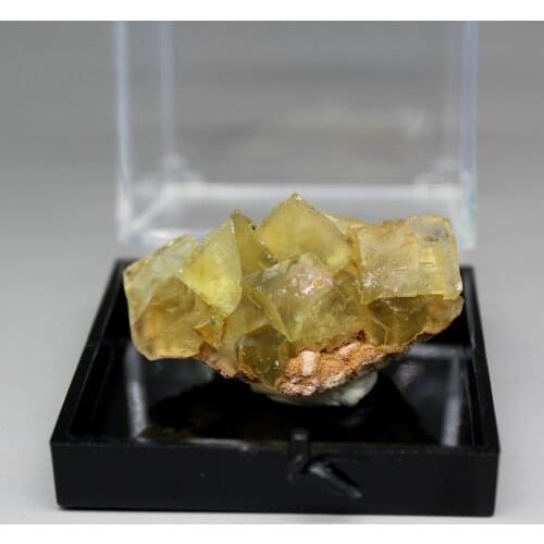 New mineral！100% Natural Rare yellow fluorite mineral specimens Stones and crystals Healing crystal box size 5.2cm
