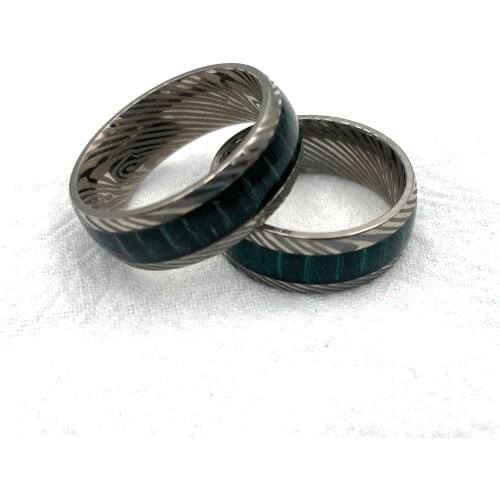 Mens Basic for Women Titanium Wedding Bands Classic Jewelry Damascus Steel Pattern Engagement Party RING Comfort Fit
