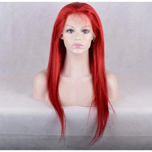 100% Real Human Hair Dark Red Lace Front Wigs Long Straight Lace Frontal Wig 13*4 Swiss Lace wigs with body hair