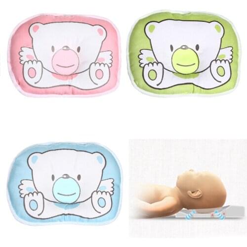 Newborn Baby Sleep Pillow Bear Pattern Baby Safety Support Cushion Prevents Flat Head From Correcting Sleep Position
