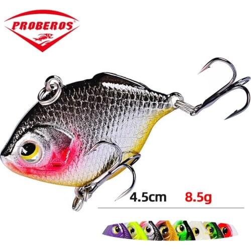 PRO BEROS 1PCS Hard VIB Lures Fishing Bait Treble Hooks Sinking Crankbait Wobber Fishing Tackle 8.5g 4.5cm
