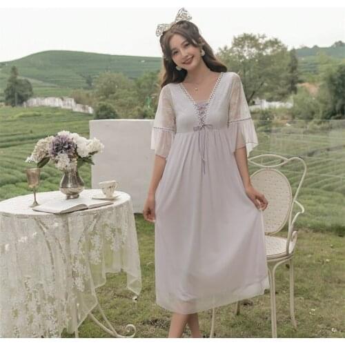 晗琇居 Women's Long Nightgowns