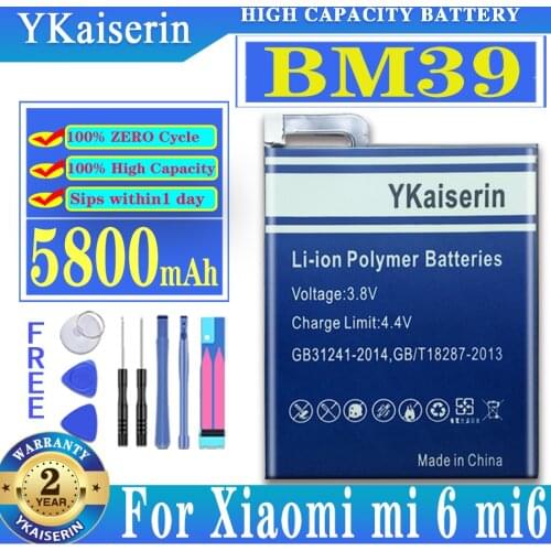 YKaiserin Xiaomi Mi 6 Phone Batteries