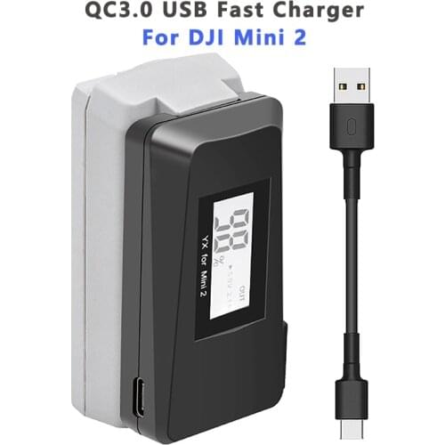 DJI Mini 2 QC3.0 Fast Charger Battery USB Charging With TYPE C Cable LED charger For DJI Mavic Mini 2 Drone Accessories