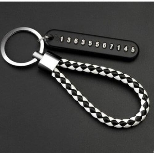 1Pcs Anti-lost Car Key Rings Phone Number Card Keychain Keyring Phone Number Plate Auto Vehicle Key Chain Accessories