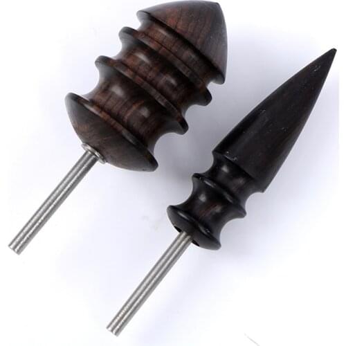 1PCS Leather Edge Electric Polishing Slicker Flat/Pointed Head Sandalwood Leathers Craft DIY Tools Tip Burnisher Wood Craft Tool