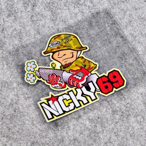 10*9.6cm Moto Racing Bore to Ride 69 Car Stickers Motorcycle Car Decals Reflective for Forever Champion Nicky Hayden 69