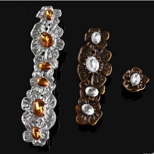 160mm european retro fashion deluxe clear brown crystal furniture handles silver bronze kitchen cabinet wine cabinet drawer knob