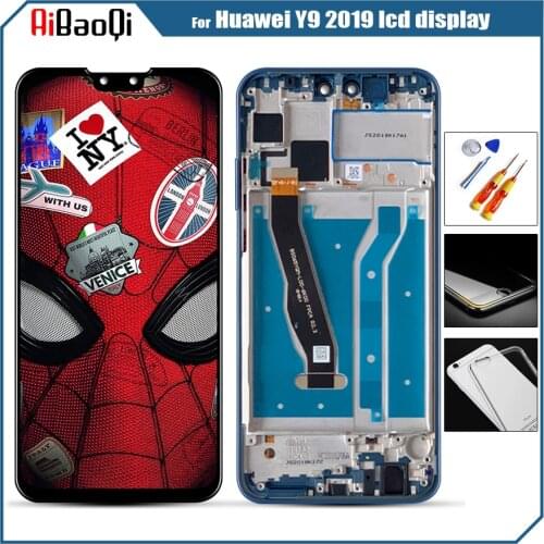 3pcs/5pcs/10pcs For Huawei Y9 2019 LCD Screen Display+Touch Panel Digitizer Enjoy 9 Plus With Frame JKM-LX1 JKM-LX2 JKM-LX3