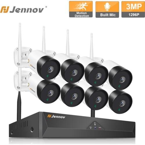 Einnov 8CH NVR 3MP IP Camera Outdoor Video Wifi Surveillance Kits Audio Set Wireless Security CCTV System wi-fi Waterproof Cam