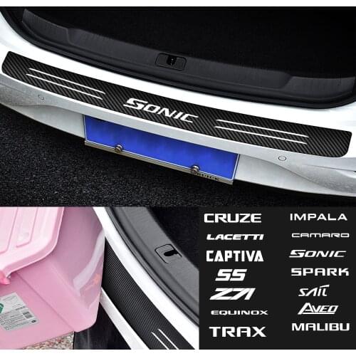 Car Accessories Rear Bumper Trunk Stickers Carbon Fiber Film Decor For Chevrolet Cruze Lacetti Captiva SS Z71 Equinox