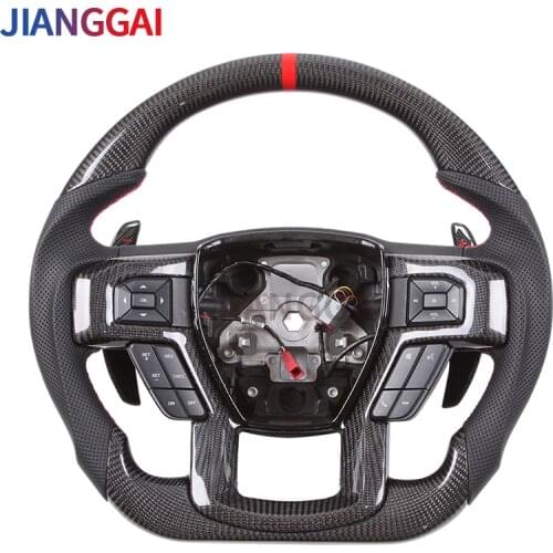 Car steering Wheel Suitable For Ford Raptor 2015-2021 / Ford F150 2015-2021 Carbon Fiber Pad shift Steering
